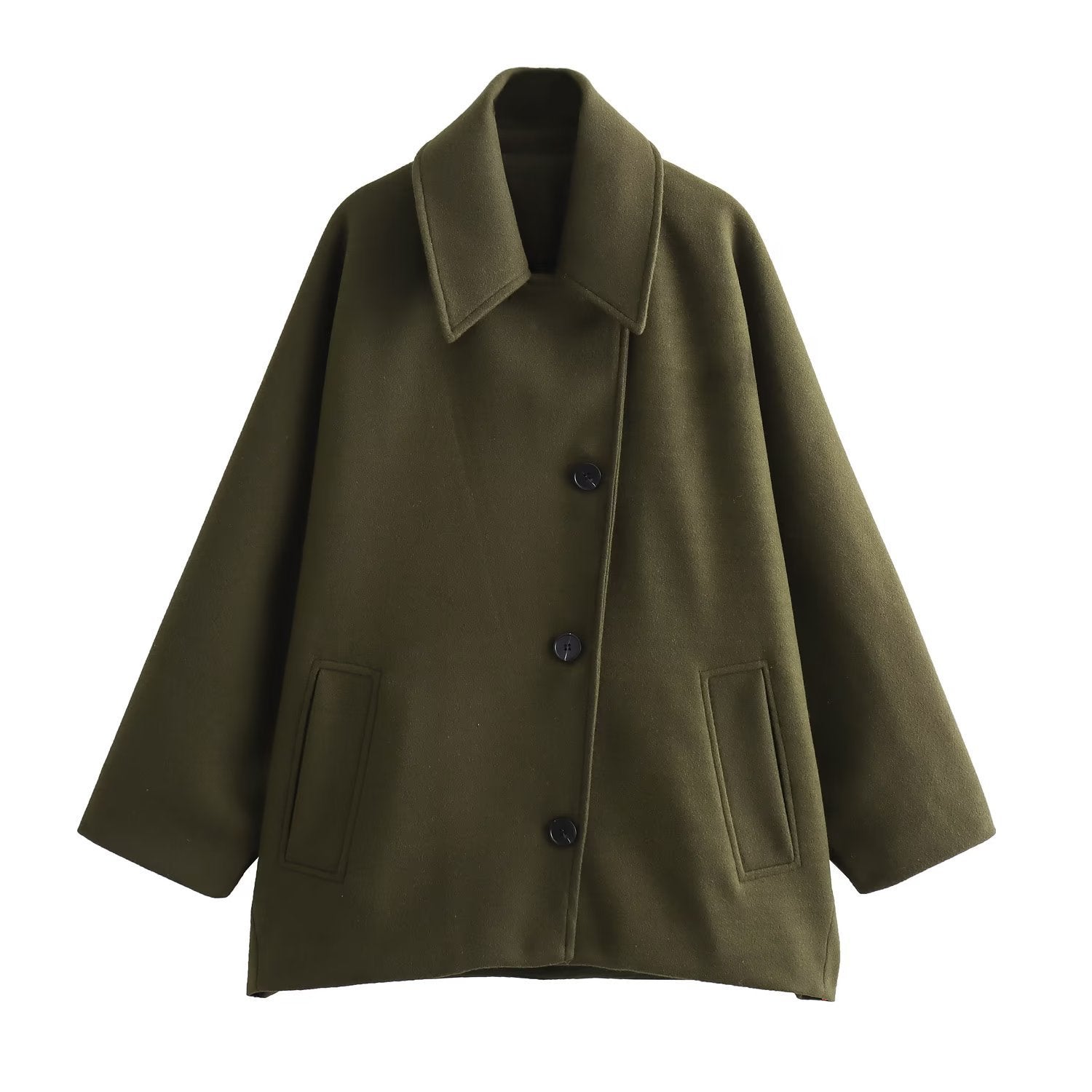 French Coat Fashion Polo Collar Blended Short Cape Sleeve Coat - Bellarte Enchanté French Coat Fashion Polo Collar Blended Short Cape Sleeve Coat
